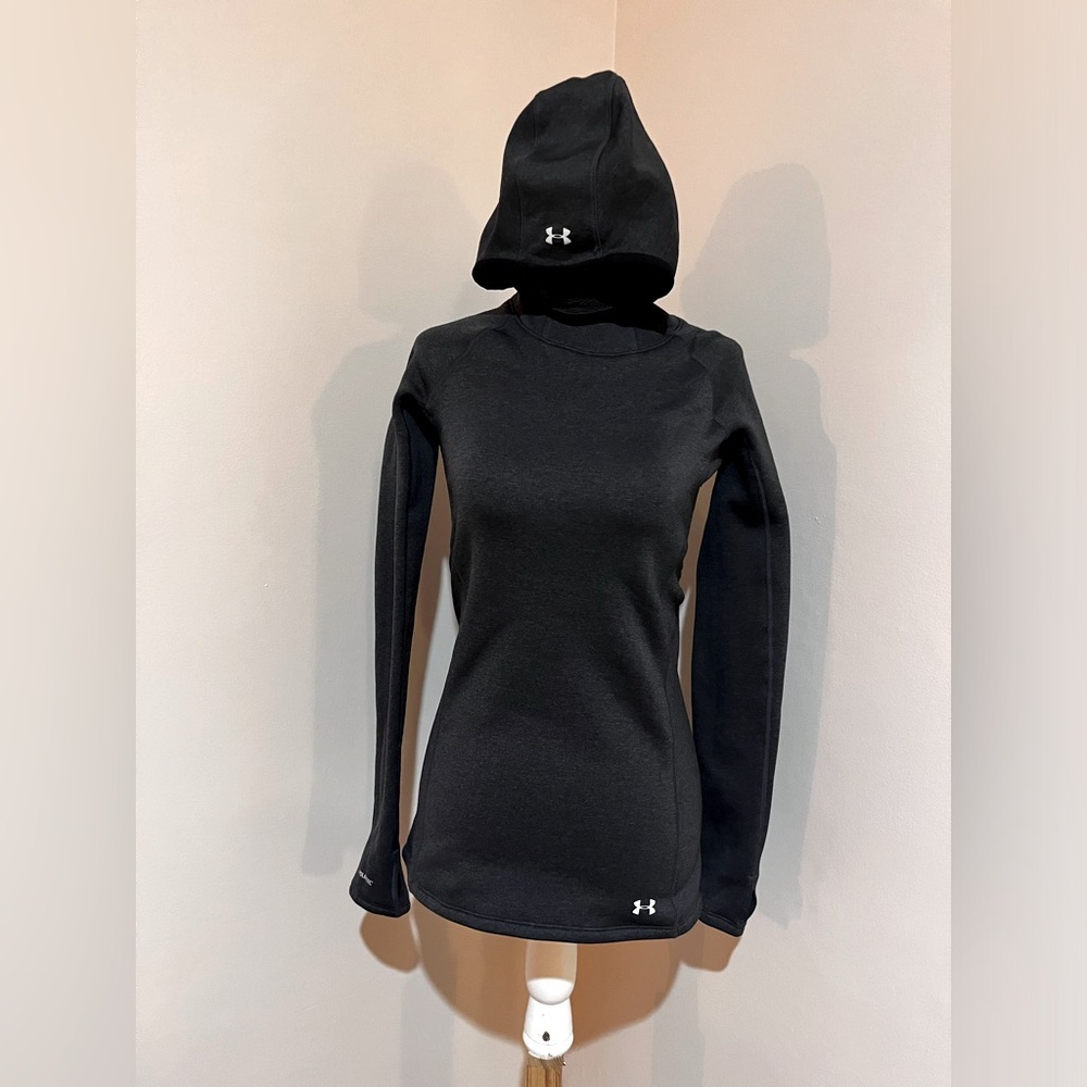 Women's Under Armour Long Sleeve Fantom Polartec Hoodie Size XS Gray Fitted
